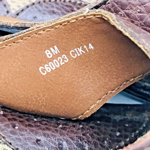 B.Ø.C Born Concept Brown Leather Sandals Women's 8M Cross Toe Strap Slip On Shoe - Picture 9 of 13